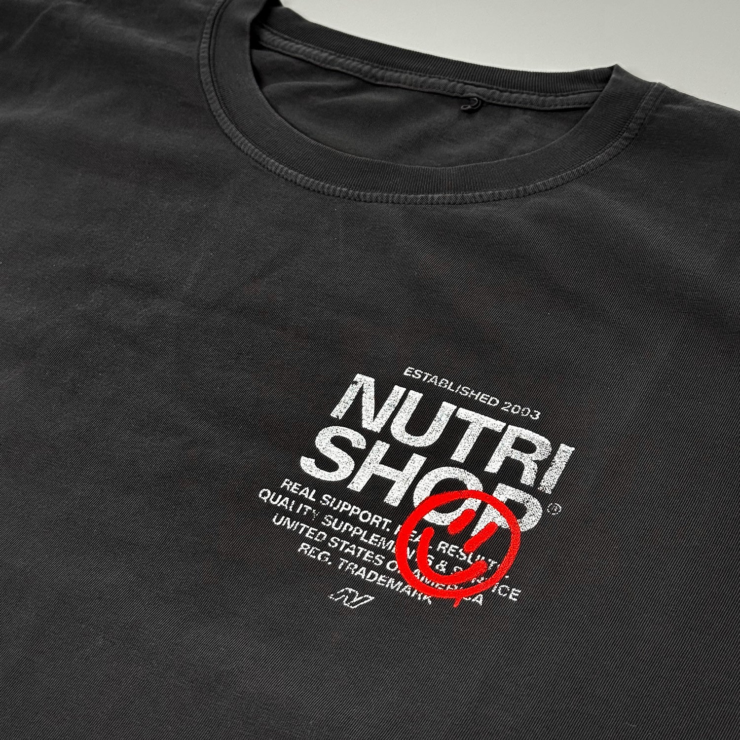 Oversized Garment-Dye Happy Stencil T-Shirt